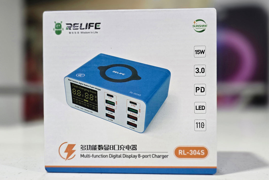 MULTIPUERTOS WIRELESS X8 USB C RELIFE RL304S