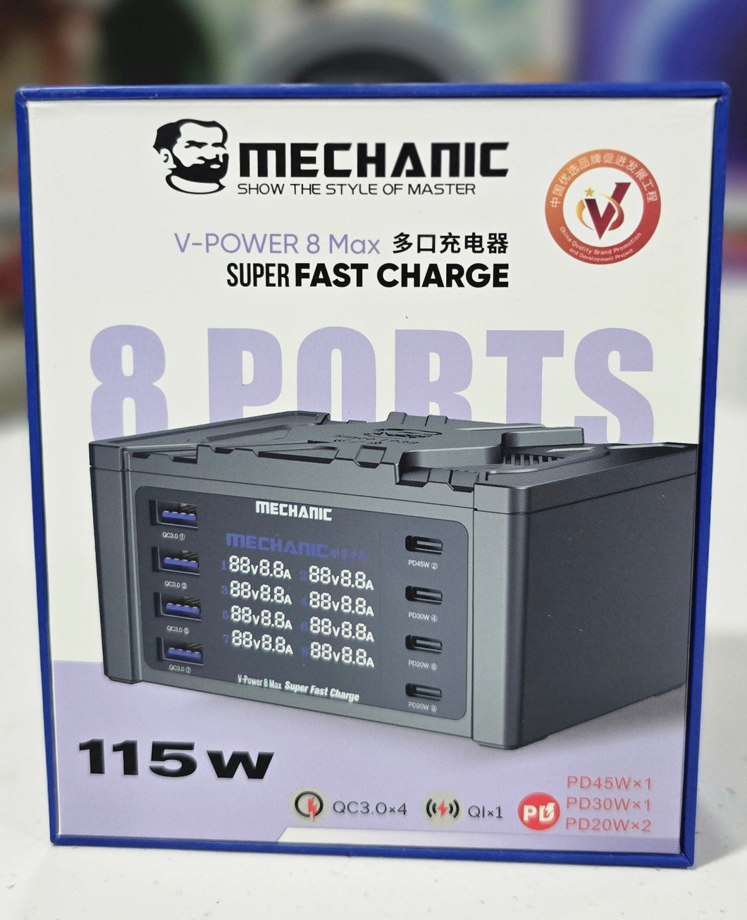 MULTIPUERTOS 240V 50/60HZ 115W  VPOWER8MAX